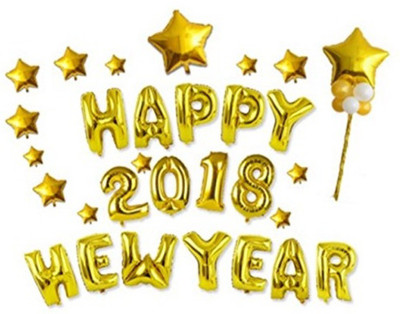 

Shop Online Solid Decoration For New Year 2018 (Star) Balloon(Gold, Pack of 28)