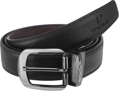 

walrus Men Casual Black Synthetic Reversible Belt, Black & brown
