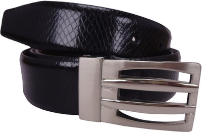 

revo Men & Women Formal Black Genuine Leather Reversible Belt