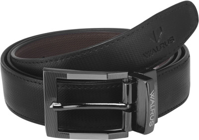 

walrus Men Casual Black Synthetic Reversible Belt, Black & brown