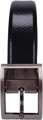 

revo Men & Women Formal Black Genuine Leather Reversible Belt