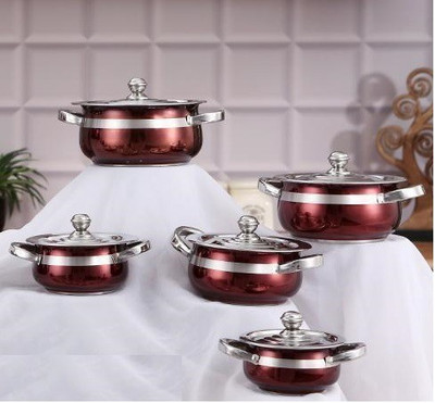 

Mahavir Cookware Set(Stainless Steel, 5 - Piece), Brown