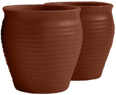 

mc sid razz Earthen Glazed Terracotta Chai (Tea) Handcrafted Studio Pottery Ceramic(Brown, Pack of 2)