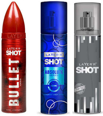 

LAYERR SHOT POWER PLAY FRAGRANT BODY SPRAY + SHOT ABSOLUTE SERIES GAME FRAGRANT BODY SPRAY + SHOT BULLET AMMO BODY PERFUME Body Spray - For Men(135 ml)