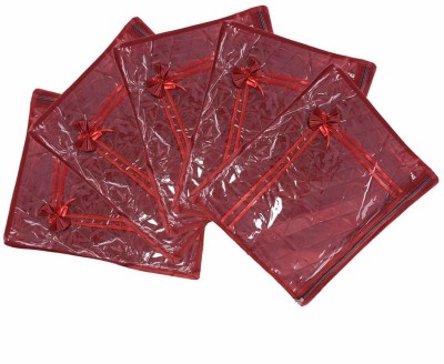 

Indi Bargain Satin Designer saree cover Set of 5(Maroon)