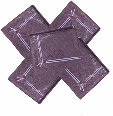 

Indi Bargain Satin Designer saree cover Set of 5(Purple)