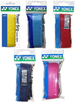 

Yonex Combo of Five, five AC 402 Ex Badminton Towel Grip(Multicolor, Pack of 5)