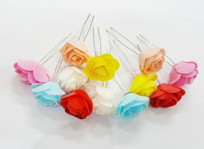 

Foreignholics Flower Hair Pins Juda (Bun) Hair Accessories for Bun Decoration For Women and Girls Hair Pin(Multicolor)