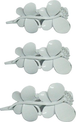 

Foreignholics White Plastic Hair Claws For Girls and Woman Pack of 3 Hair Clip, Hair Claw, Hair Accessory Set(White)