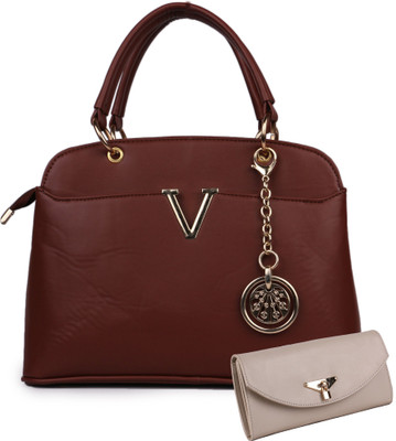 

Women Marks Hand-held Bag(Brown, Beige), Beige;brown