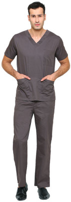 

Meded 100% cotton,V-Neck Top and Drawstring Cargo Pant, Comfort Fit (XLarge/42, Grey) Shirt, Pant Hospital Scrub(Gey XL)