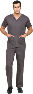

Meded 100% cotton,V-Neck Top and Drawstring Cargo Pant, Comfort Fit (Medium/38, Grey) Shirt, Pant Hospital Scrub(Grey M)