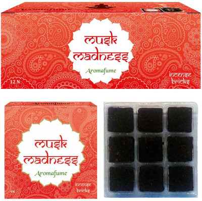 

Aromafume Musk Madness Incense Bricks Celebration Pack ( 12 Units Of 9 Pcs Each) Fresh Agarbattis(108 Units)