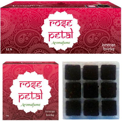 

Aromafume Rose Petal Incense Bricks Celebration Pack ( 12 Units Of 9 Pcs Each) Fresh Agarbattis(108 Units)