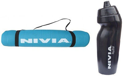 

Nivia Combo of Two, One Yoga Mat (Blue) and One Radar Sipper- Gym & Fitness Kit