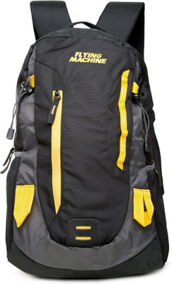 

Flying Machine 15 inch Laptop Backpack(Black), Black yellow