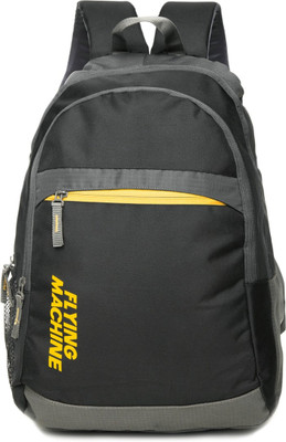 

Flying Machine 15 inch Laptop Backpack(Black), Black grey