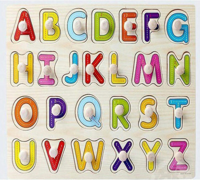 

BIGSTEPPERS Wooden Alphabets with Knobs for Kids(Multicolor)