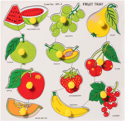 YAAH CREATION 3D Wooden FRUIT Puzzles Toys for Children(Multicolor)