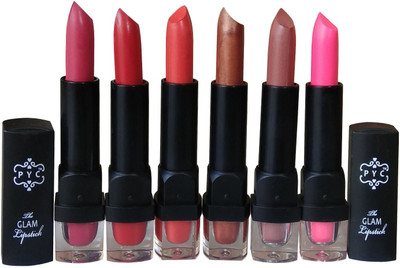 

PYC Makeup Beauty Multicolor Lipstick Pack of 6(Red, 4 ml)