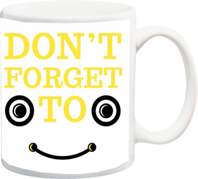 

Stylotrendz Dont forget to smile coffee Ceramic Mug(325 ml), White