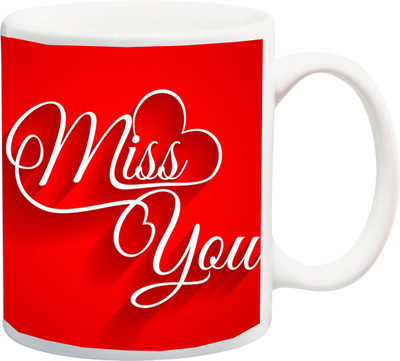 

Stylotrendz Miss you beautiful red print coffee Ceramic Mug(325 ml), White