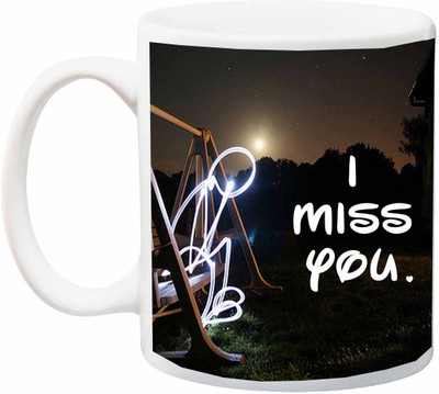 

Stylotrendz I Miss you Sitting Alone Boy Printed Ceramic Mug(325 ml), Multicolor