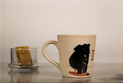 

CollarFolk Printed Elephant In The Room Ceramic Mug(350 ml), White
