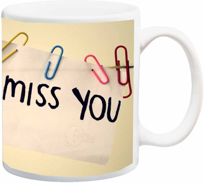 

Stylotrendz I Miss You Special Quote Printed Coffee Ceramic Mug(325 ml), White