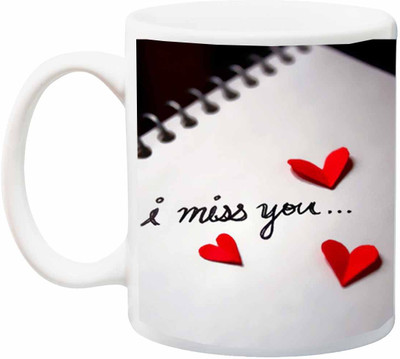 

Stylotrendz I miss you Special Beautiful Print Coffee Ceramic Mug(325 ml), White