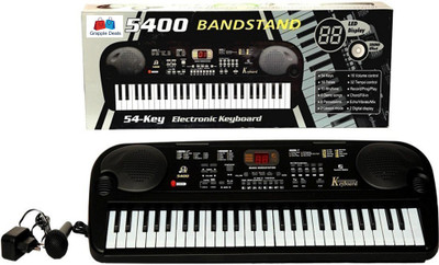 

GRAPPLE DEALS 54 Keys Electronic Multifunction Musical Piano LED Screen With Microphone And A/C Adaptor For Smarter Kids.(Black-5400)(Black)