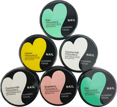 

Kabello Good Quality Flavoured Nail Polish Remover Wipes Round Tissues (6 Box)(32 g)