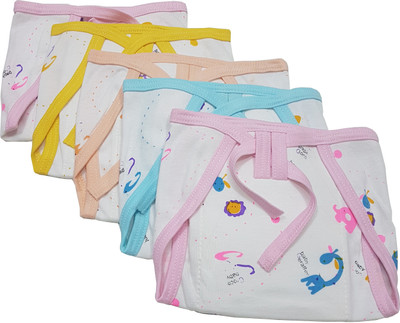 

GoodStart Reusable Padded Hosiery Cotton Baby Nappies/ Langots - Set of 5, (6- 12 Months, Multicolor