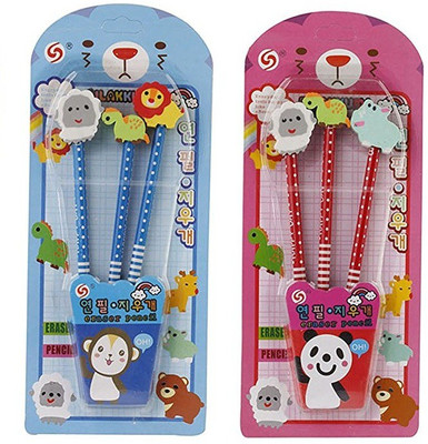 

Parteet New Pencils with Erasers (Combo Pack of 2Pcs) Pencil(Set of 2, Multicolor)