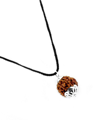 SHIVOHAM 4 Mukhi Sliver Cap Rudraksha Silk Dori Locket Nickel Locket
