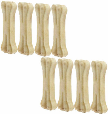 

SAWAY Raw Hide Press Bone-4"Inch 8Piece Beef, Chicken Dog Chew(420 g, Pack of 8)