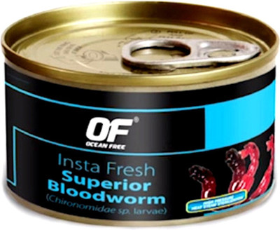 

OCEAN FREE Insta Fresh Superior Bloodworm 100g | High Pressure Heat Steam Sterilization | 100 g Wet Fish Food