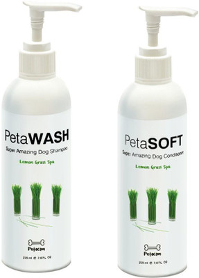 

Petacom PetaWash Dog Shampoo and PetacomSoft Conditioner with Lemongrass Essential Oil Anti-dandruff, Anti-itching, Flea and Tick Lemongrass Dog Shampoo(225 ml)
