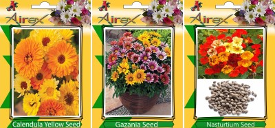 Airex Calendula Yellow, Gazania and Nasturtium Flower seeds (Pack of 20 Seeds Per Packet) Seed(20 per packet)