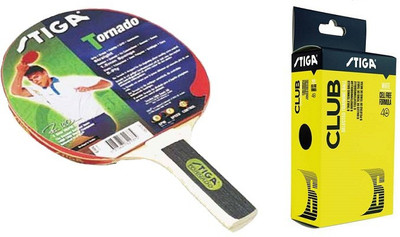 

Stiga Combo Of Two, One Tornado Table tennis Racquet , and One CLUB 40+ Ping Pong Ball Box- Multicolor Table Tennis Racquet(G4, 85 g)