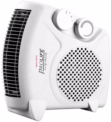 PROLIFE Staywarm 2000W Upright / Flatbed Fan Heater (ISI APPROVED) with Two Heat Settings and Cool Blow, White Fan Room Heater