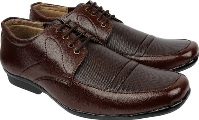 AMJ Brown Formal Patent Leather Formal Shoes for Men Lace Up For Men(Brown