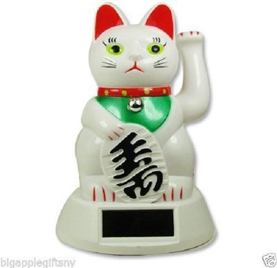

Pure Life Pure Life Maneki Neko Feng Shui Lucky Welcome Cat (LBH): (8.5x8.5x12.5)cm Decorative Showpiece - 12.5 cm(Plastic, White)