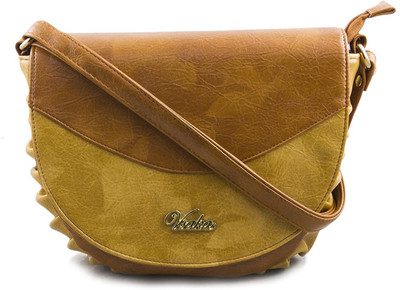 

voaka Women Casual Brown PU Sling Bag