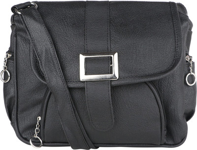 

TARSHI Women Casual Black PU Sling Bag