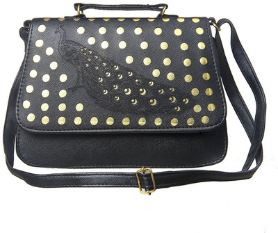 

Uno Covers Girls Casual Black PU Sling Bag