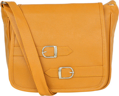 

SARA Women Casual Yellow PU Sling Bag