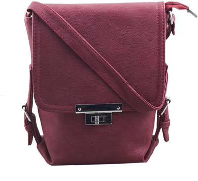 

voaka Girls Casual Red PU Sling Bag