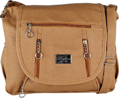 

SARA Women Casual Beige PU Sling Bag