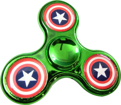 

S.Blaze Metal 3 Arm Captain America Green Fidget Spinner Toy for Kids & Adults(Green)